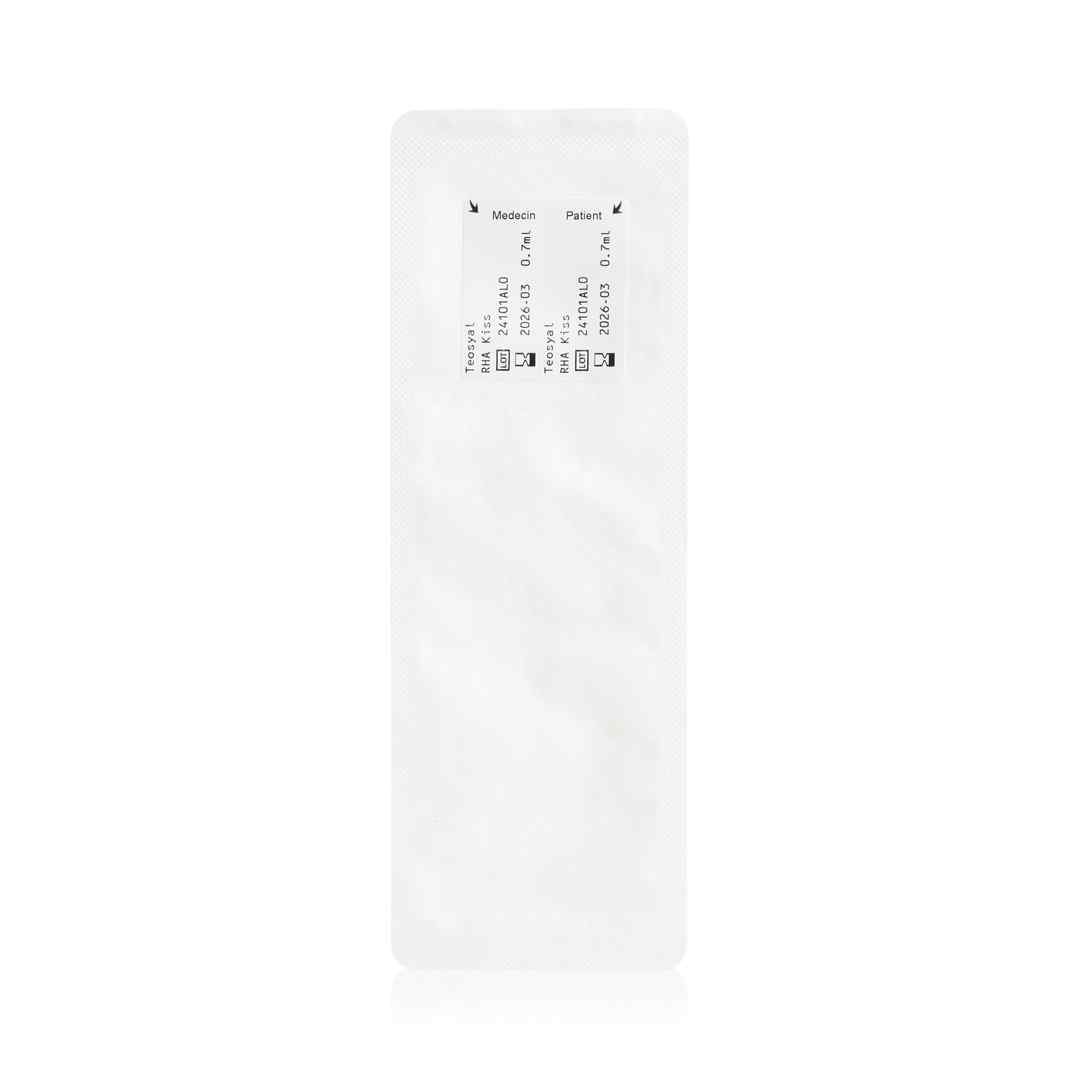 The back of the single Teosyal RHA Kiss dermal filler