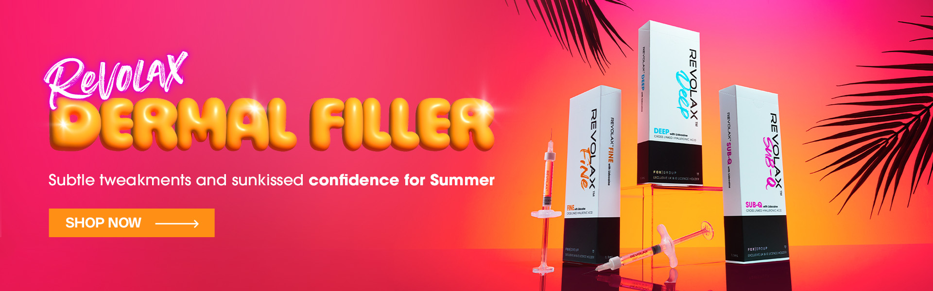 REVOLAX dermal filler Sun Kissed Summer desktop banner