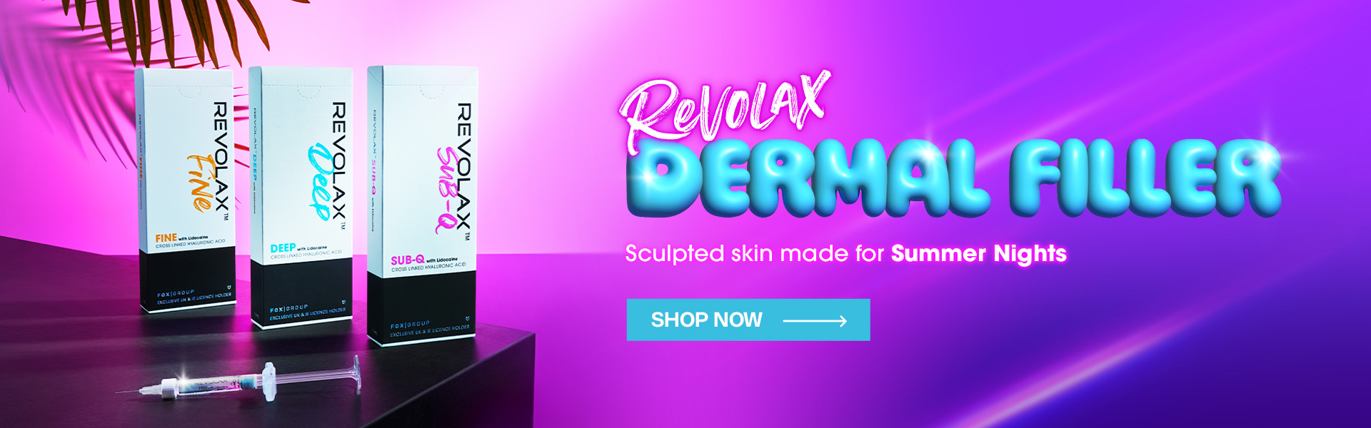 REVOLAX dermal filler Sunkissed Summer desktop banner