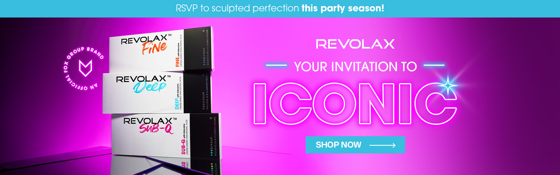 REVOLAX dermal filler your invitation to iconic desktop banner