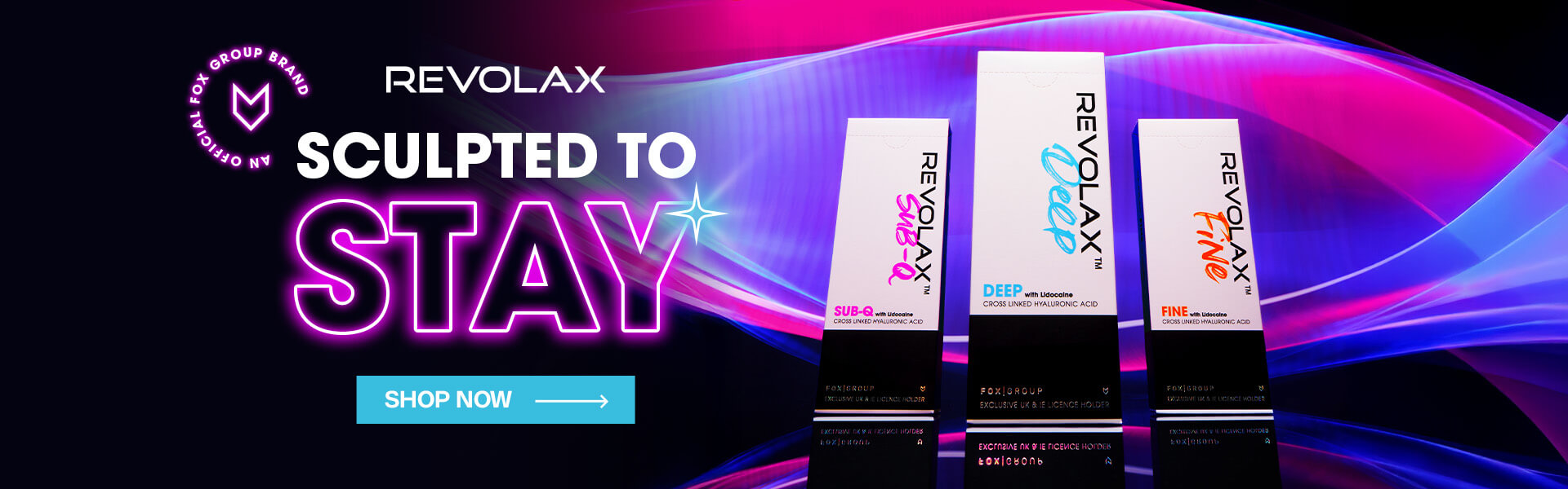 REVOLAX dermal filler sculpted to stay desktop banner