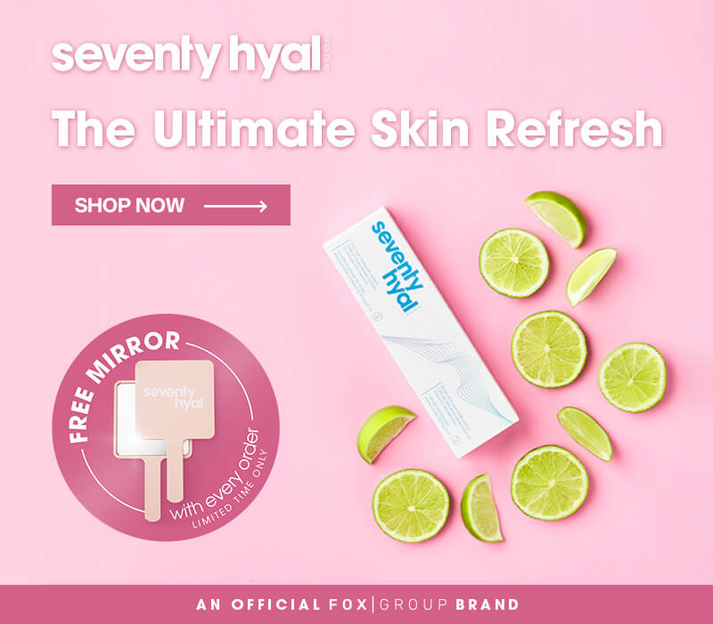 Seventy Hyal skin booster and free mirror mobile banner