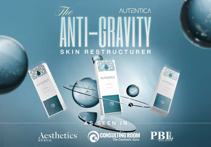 Autentica box blog image on a space themed background with a tagline reading 'The Ant-Gravity Skin Restructurer'